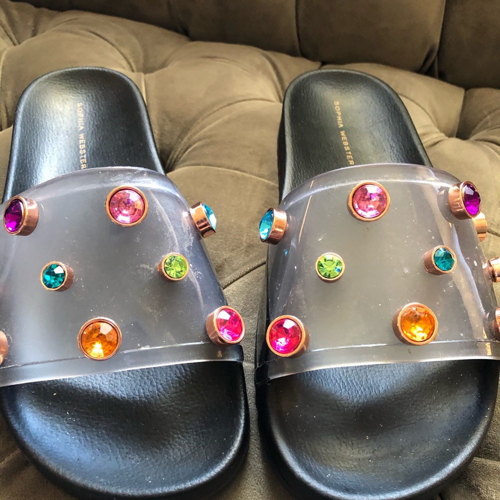 Sophia Webster Dina pool slides black